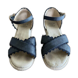 Janie & Jack Black Ric Rac Espadrille Sandals Girls' 10